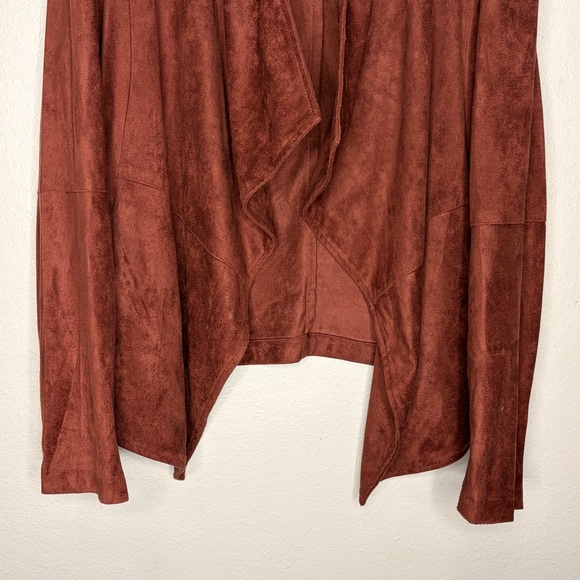 BB Dakota Faux Suede Drape Jacket Med (No Tag) Cherrywood Chic Western Boho EUC - Picture 5 of 10